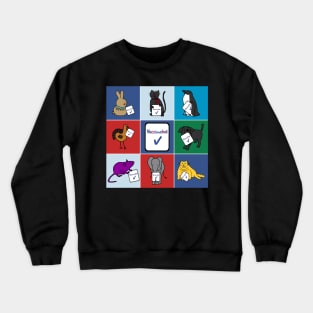 Cute Animals with Vaccinated Signs Crewneck Sweatshirt